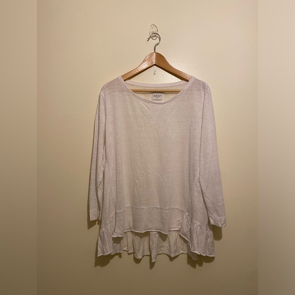 Wrap London White Linen Tunic Top. Size 16